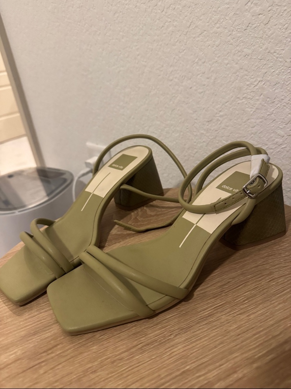 Dolce Vita Olive Green Strappy Block Heel Sandals